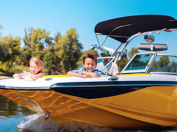 image of a family in a boat