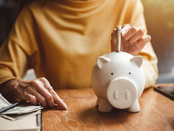 Woman saving for education